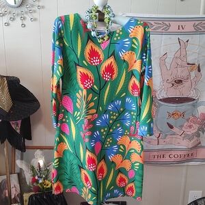 Michelle Parisou Vibrant Floral Dress Size Small